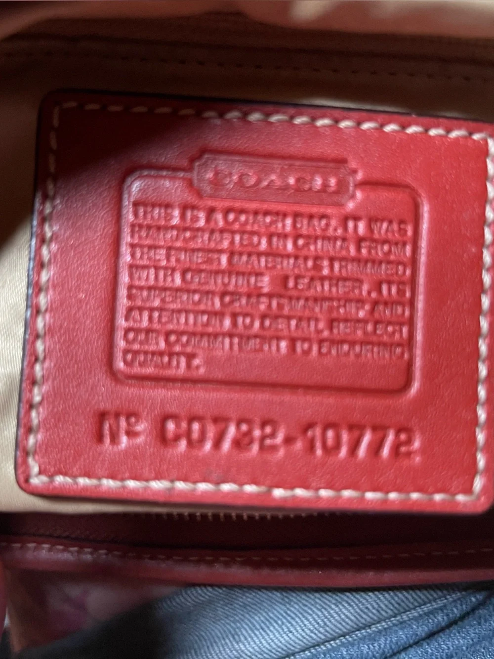 Vintage y2k Signature Ergo Shoulder Bag with Red Trim